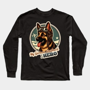 German Shepherd Pilot Long Sleeve T-Shirt